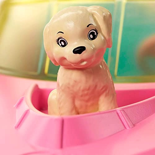 Boat - Floats in water + Doll - Hot-pink life vest + Puppy
