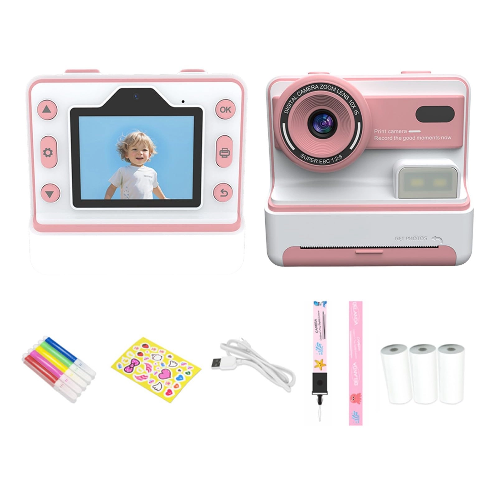 BIUSHER Kids Print Camera - 2.4inch 4800W 1080P