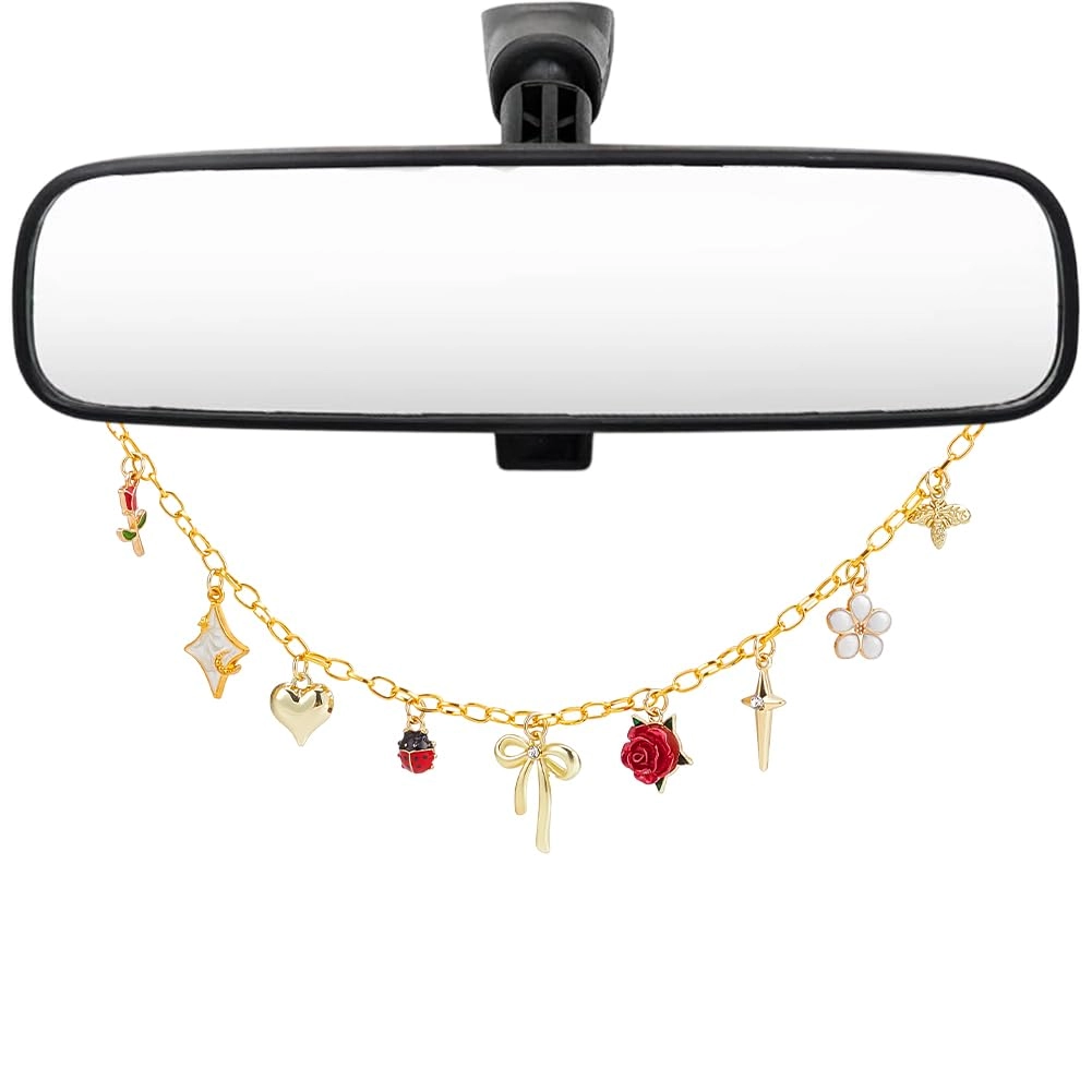 beamarker Rearview Mirror Charm - Aluminum Chain Alloy Enamel Charms