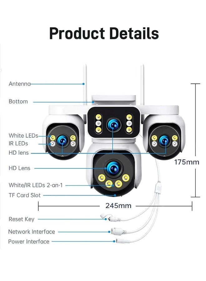 20MP CCTV - 4 Lens 4 Screen
