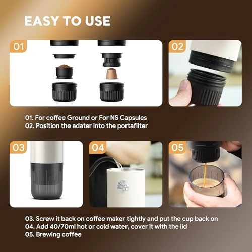 Portable Coffee Maker - powder capsules