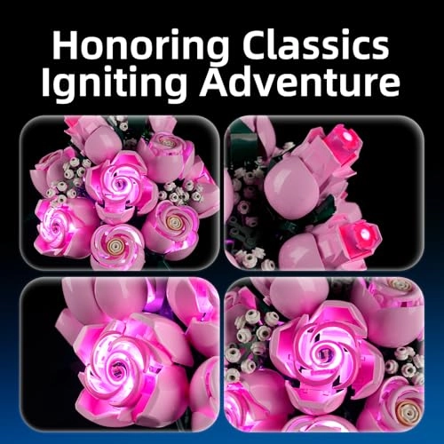 LED Light for LEGO Botanical Bouquet of Pink Roses 10374
