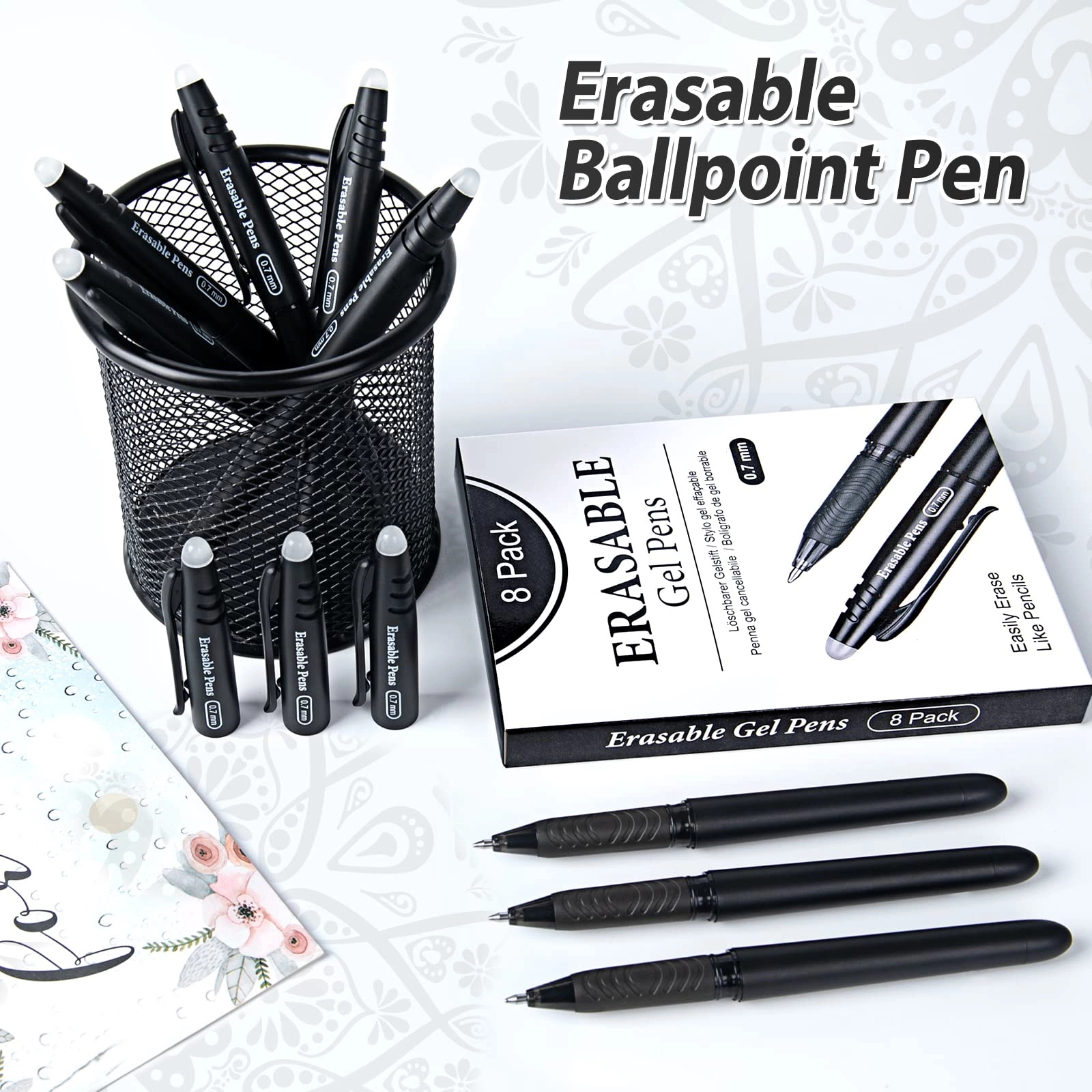 Erasable Gel Pens - 8-Piece 0.7mm