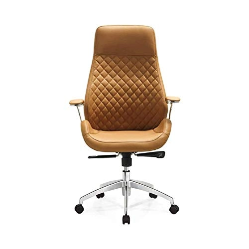 Desk Chair - PU Leather Brown High Back
