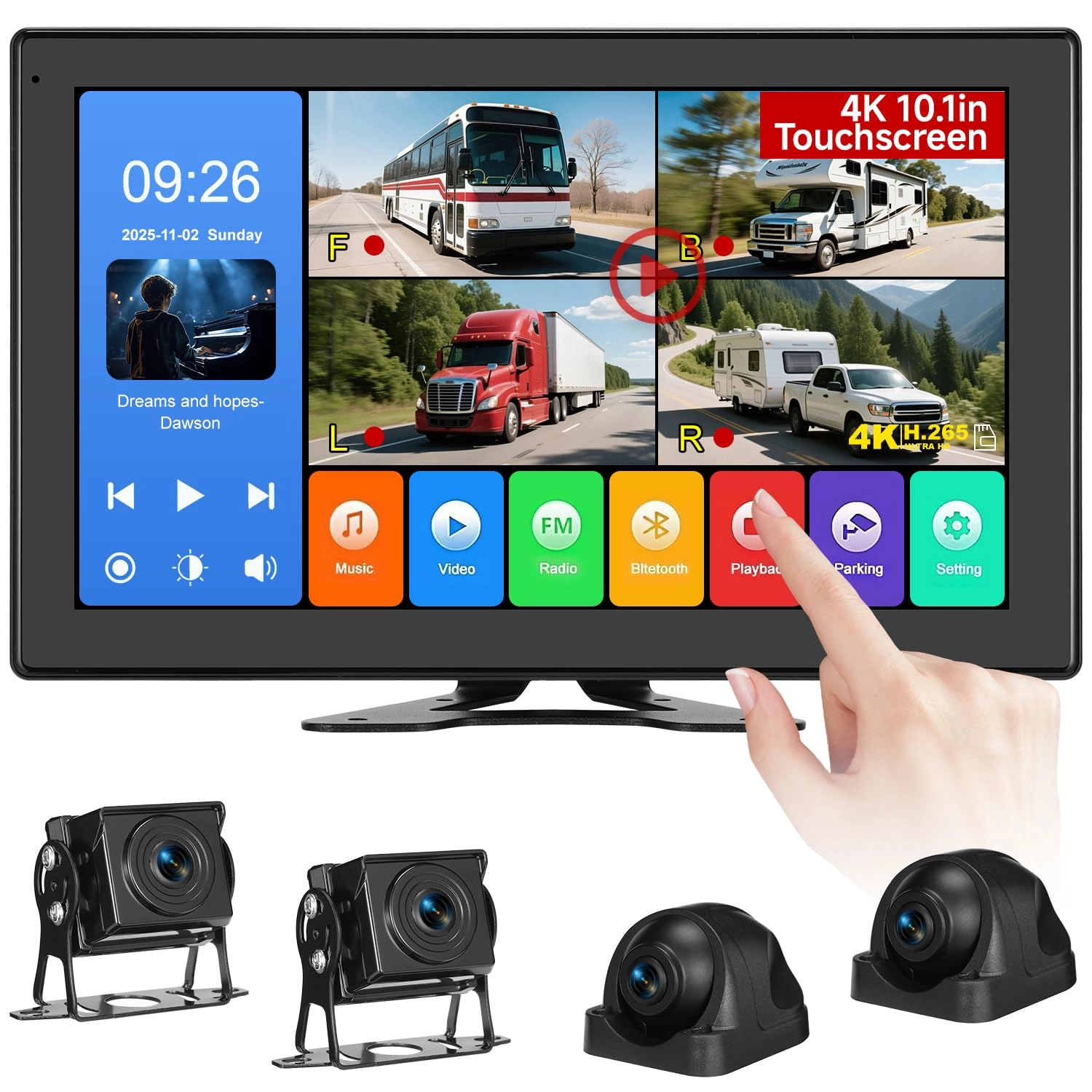 Venluna RV Backup Camera System - Night Vision Wired 1080P