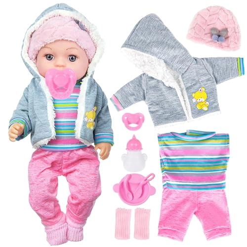 Realistic Baby Doll - 12 Inch Outfits Feeding Accessories Ages 3+