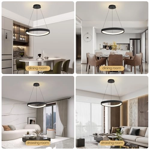 Double Circle Chandelier - 3000K-6000K Dimmable