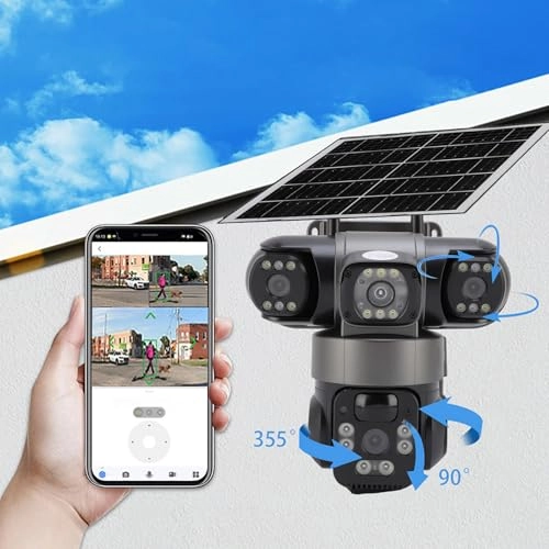 Triple Lens Solar Security Camera 1080p