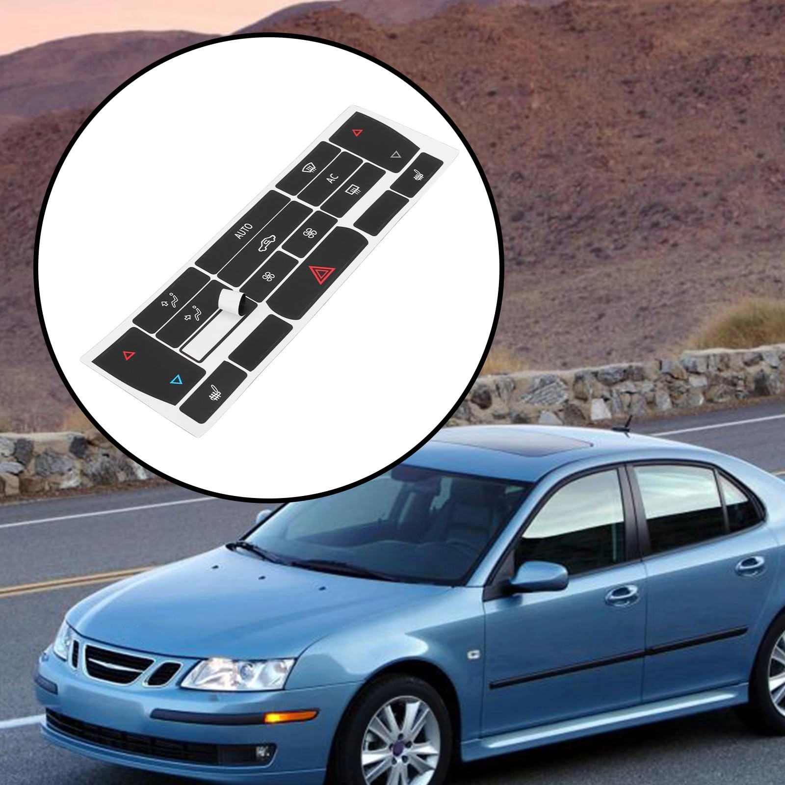 AC Control Button Stickers - SAAB 9-3 2003 to 2007