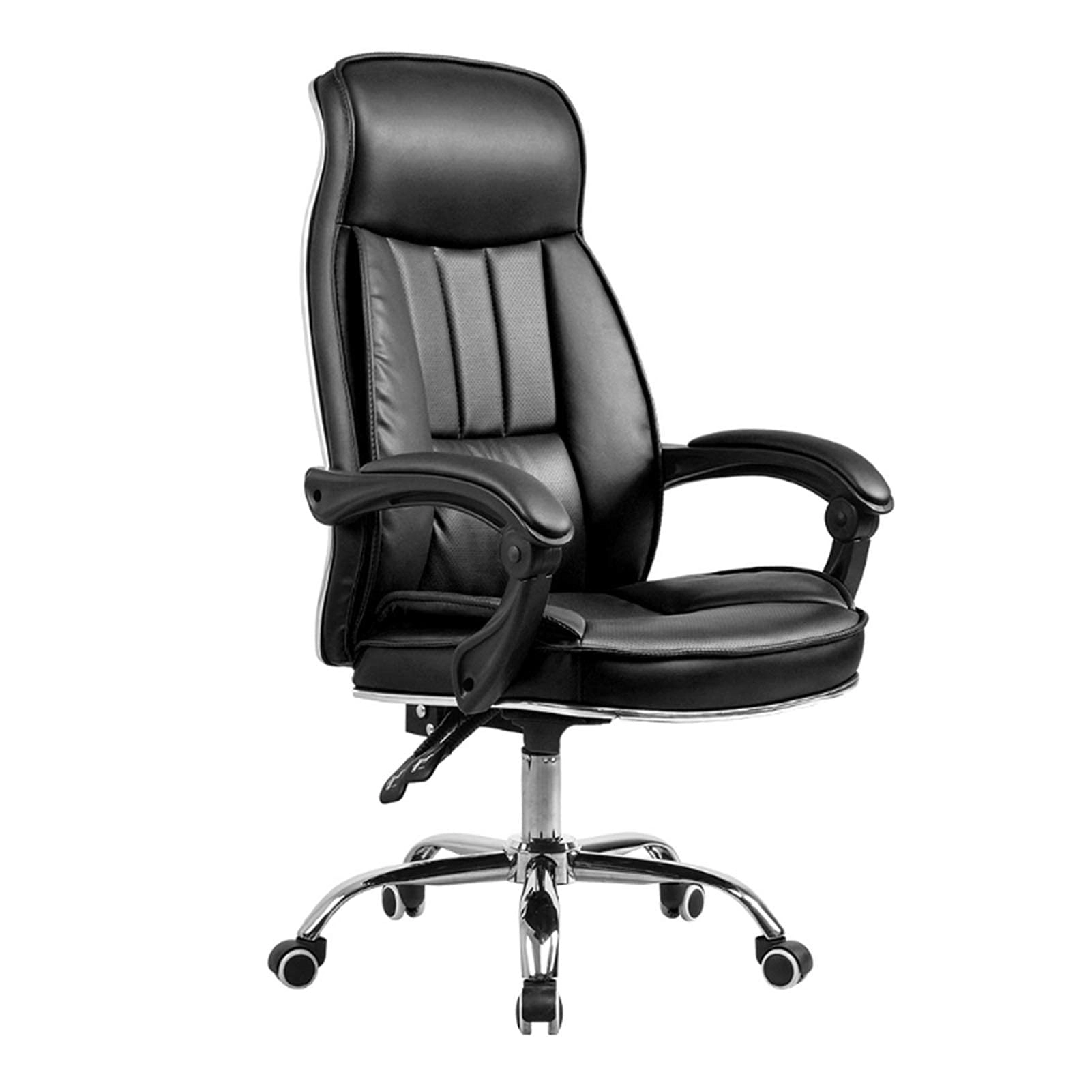 Desk Chair - PU Leather Brown High Back