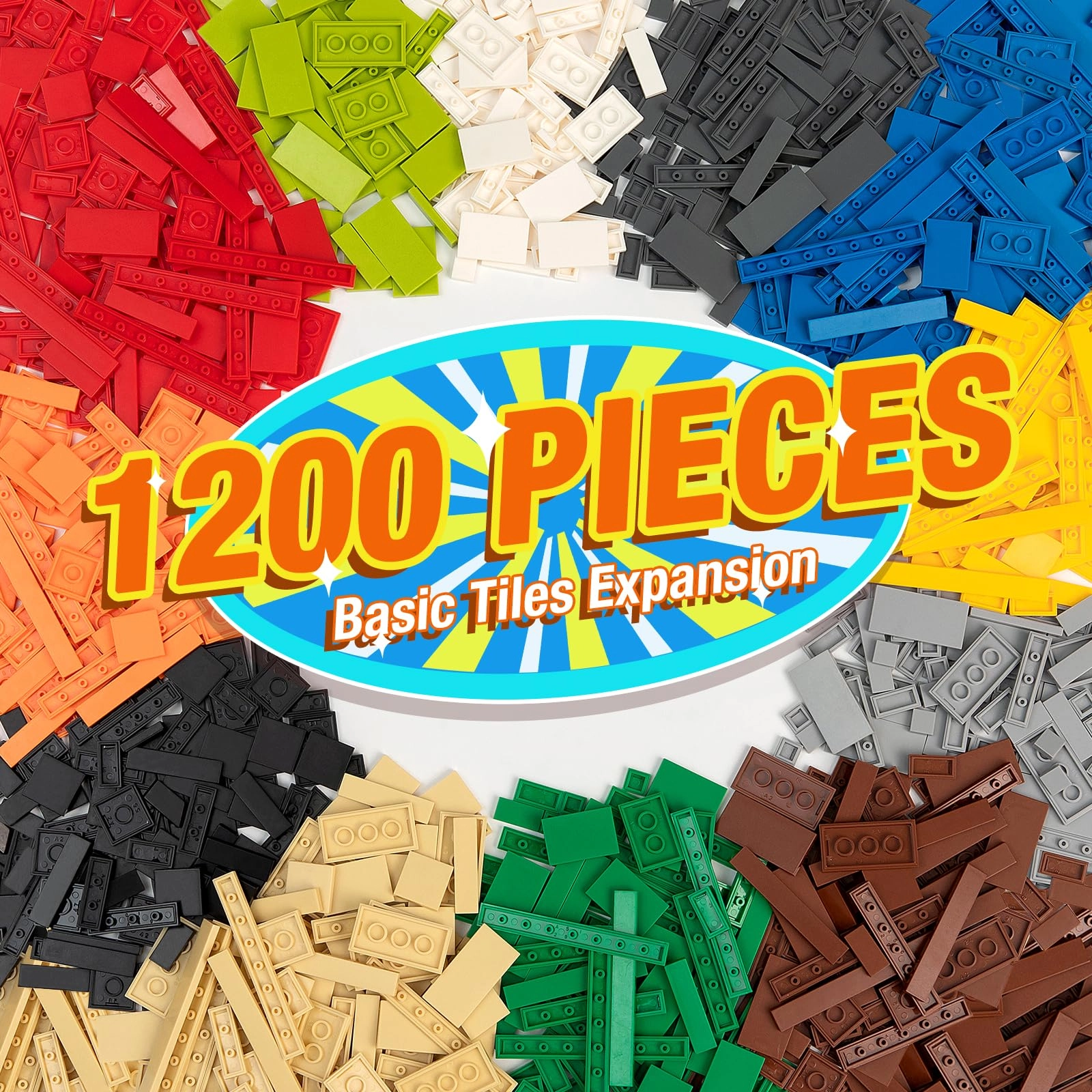 MANNIDOO 1200 Pieces Flat Pieces - Building Tiles Expansion
