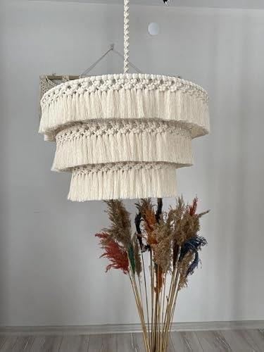 Bohemia Tassel Pendant Light - 24'' Leaf Beige