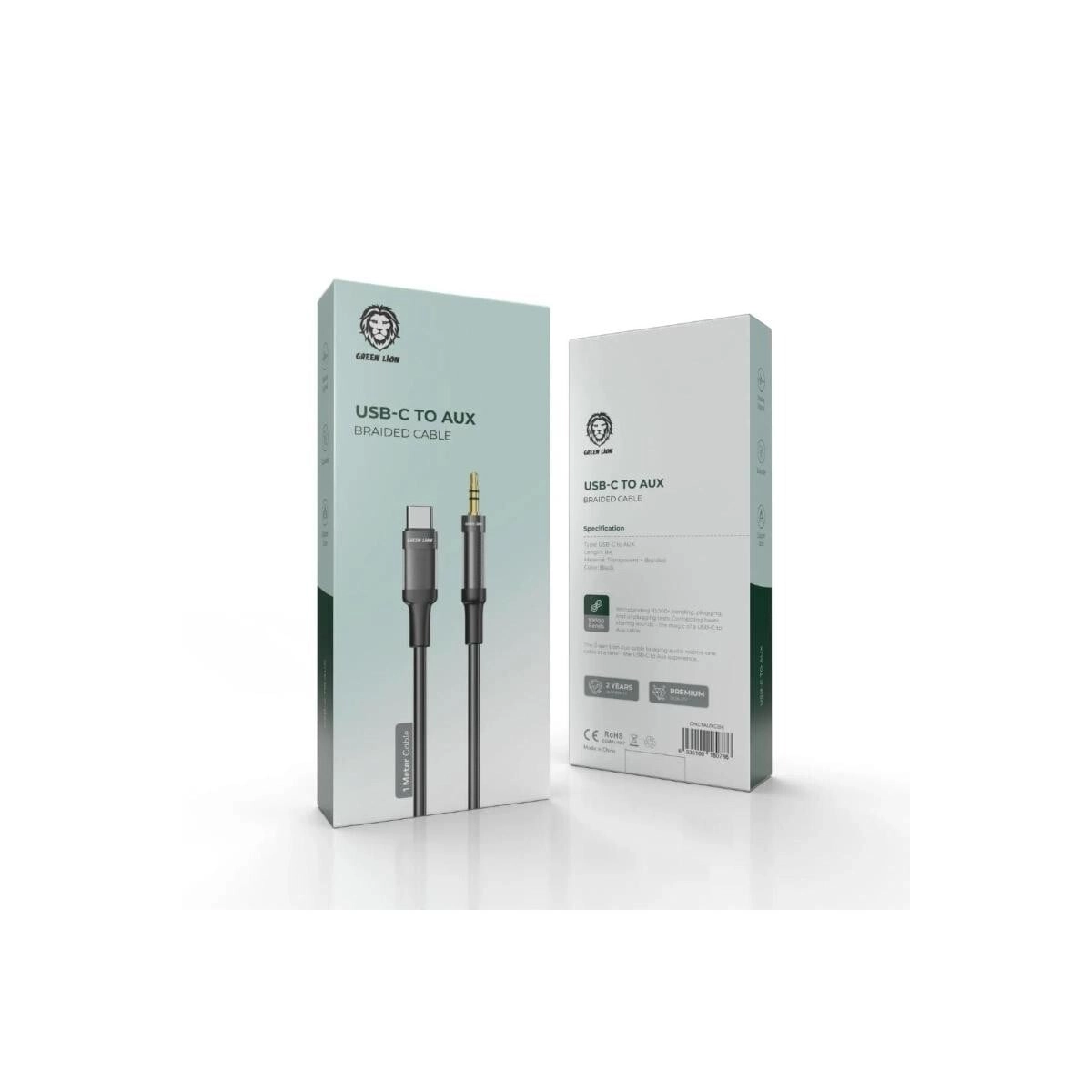 GREEN LION Standard Cable AUX to USB-C 1m Braided