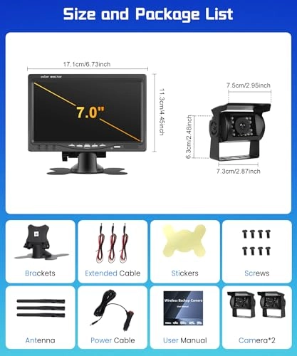 Wireless Backup Camera + IPS Display - IR Night Vision Wireless 1080P