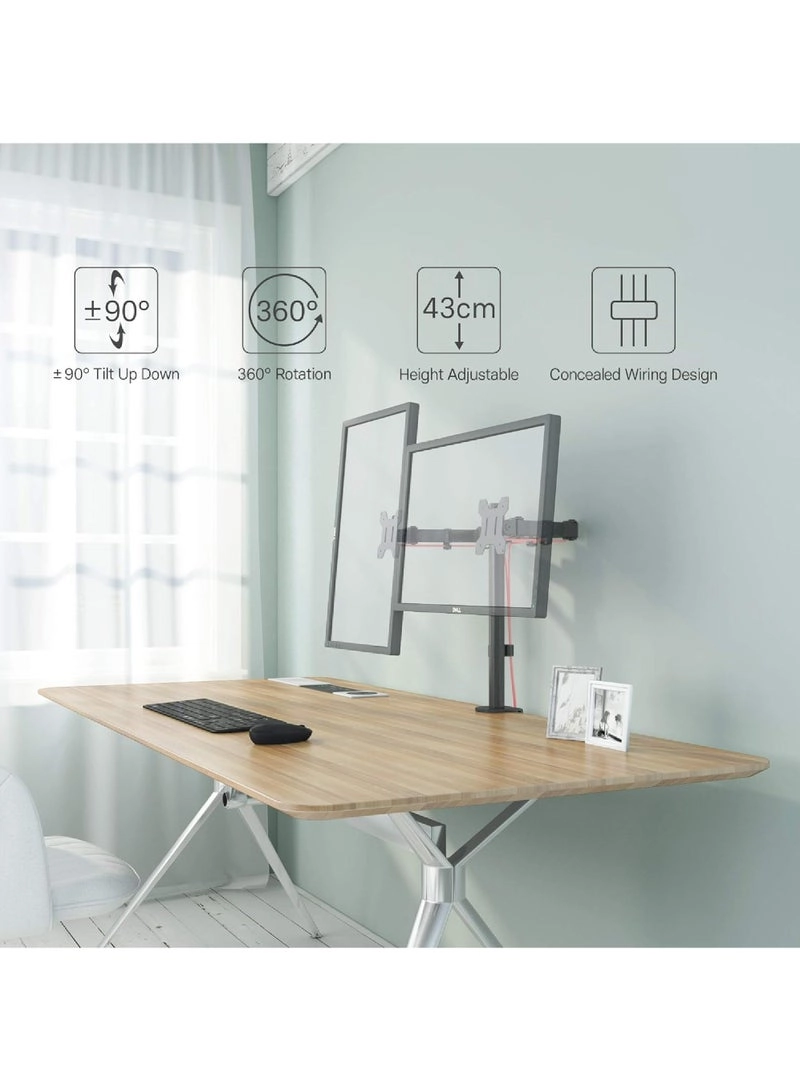 Laptop Monitor Mount - Dual Arm 17 to 32 Inch 100x100mm / 75x75mm