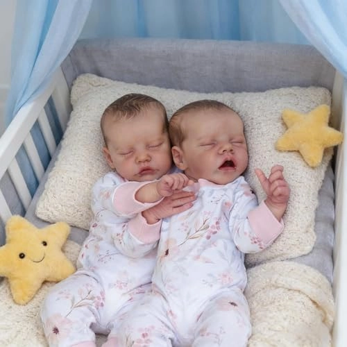 Reborn Baby Doll - 18 inch Silicone Boy and Girl Ages 3+ Bundle