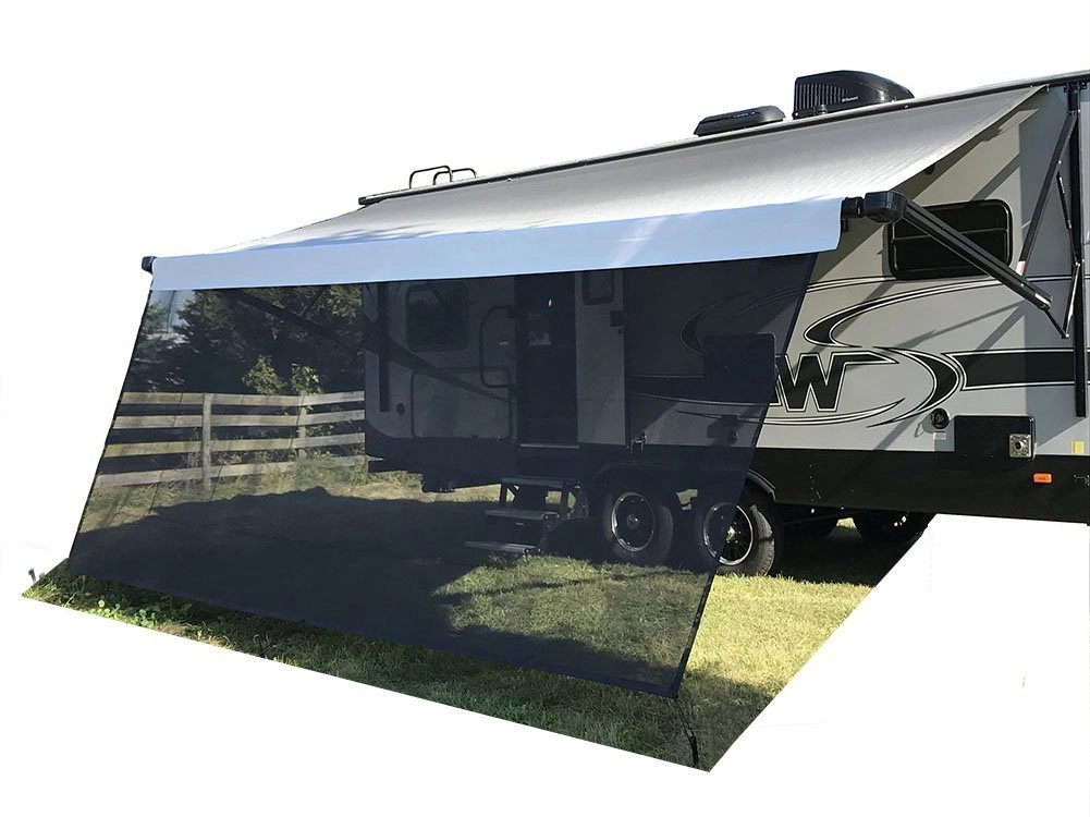 tentproinc RV Awning Sun Shade - 8' x 18'3'' Black Mesh