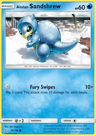 Pokémon Pokemon Alolan Sandshrew 28/156 - English + Toploader