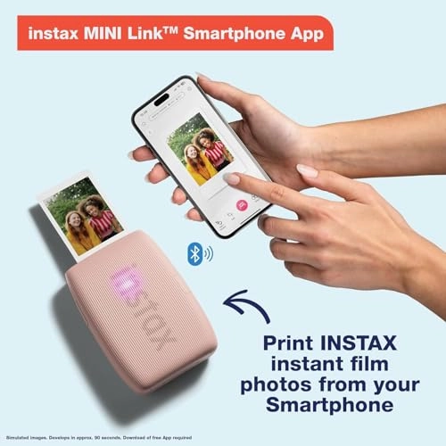 Instax Mini Link 3 - Smartphone Printer + Protective Case + INSTAX MINI Instant Film - 20 Sheets + Hanging Photo Frames + Microfiber Cleaning Cloth