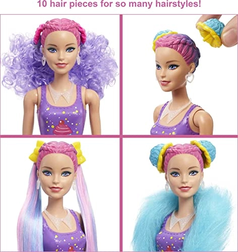 Barbie Color Reveal Glitter! Hair Swaps Doll - Glittery Pink 25 surprises 10 hair pieces Ages 3+