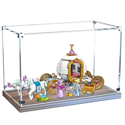 43192 Display Case - Clear Golden Oak Color Thickened Base 35 x 15 x 20 cm