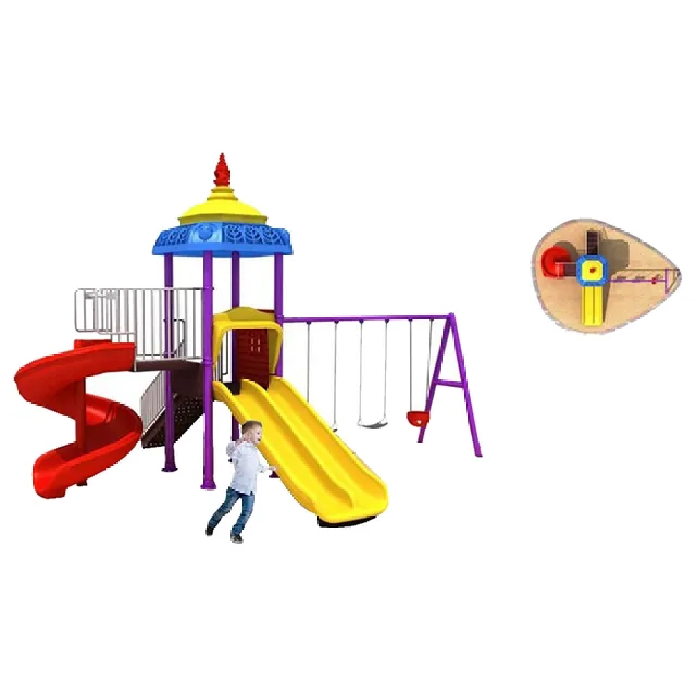 Mega Kids Flower Playsets - Swings And Slide Multi Colour