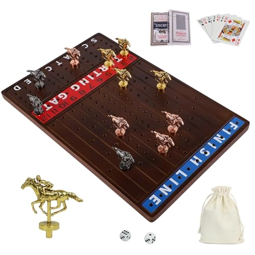 Horse Race Board Game - 11 Horses 4 Dice Solid Wood
