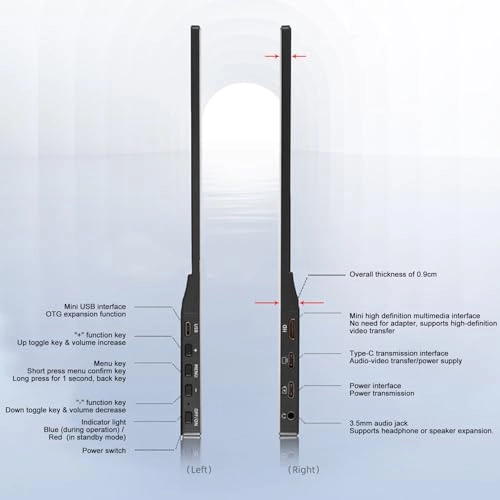 Portable Monitor - GOWENICgsvnu5xkqw 15.6 inch 1920 x 1080