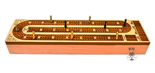 3 Track Cribbage Board - 29 shape Blood wood / Maple