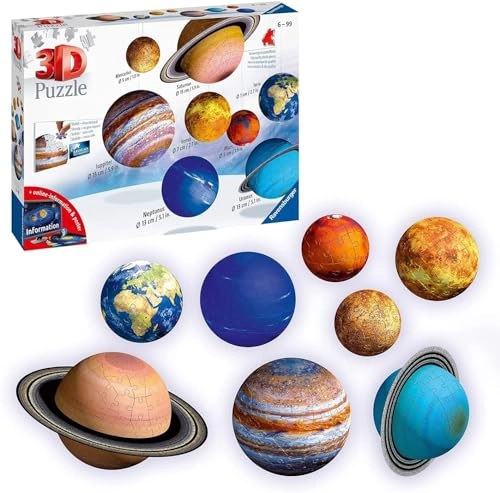 Solar System 3D Puzzle (EM-11668-3) - 27/54/72/108 pcs