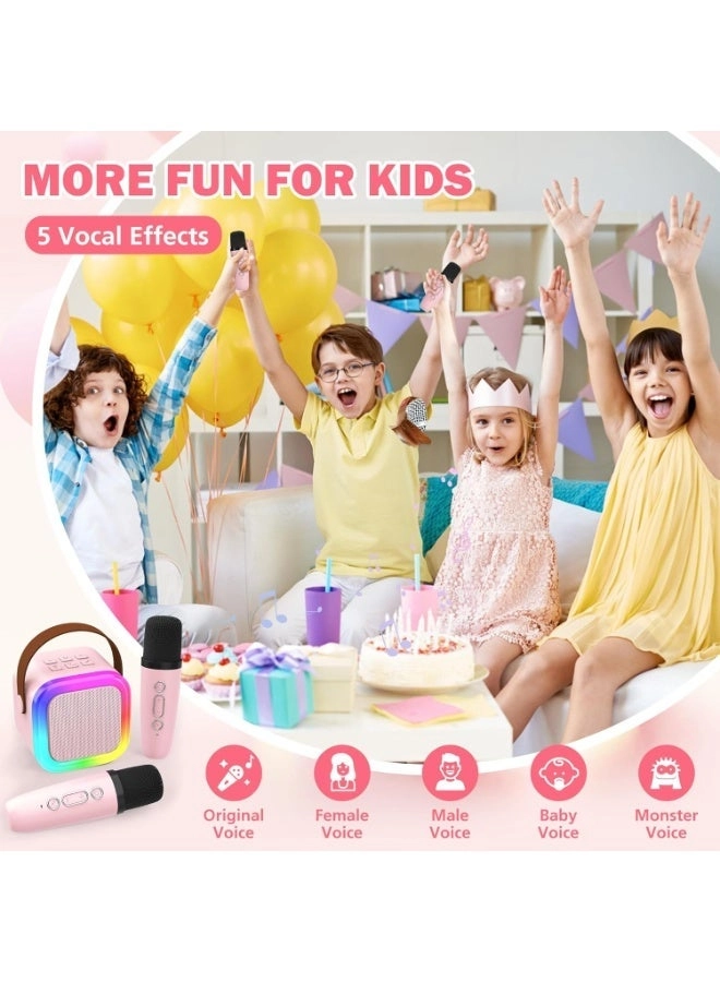 Mini Karaoke Machine - 2 Wireless Microphones