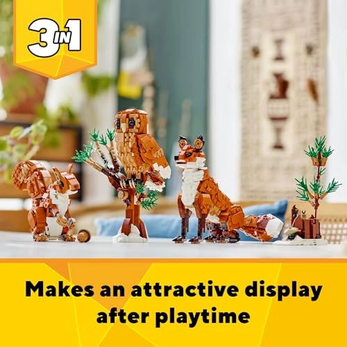 Creator 3in1 Forest Animals - Red Fox Owl Squirrel