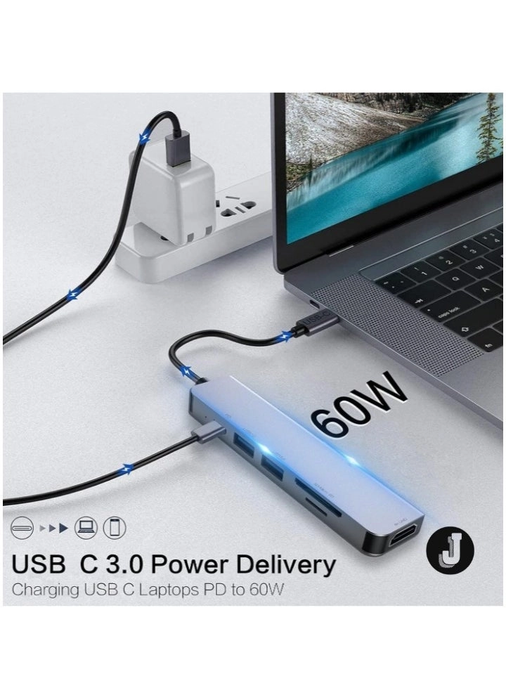 USB C Hub - 4K HDMI 100W PD SD/TF Card Reader