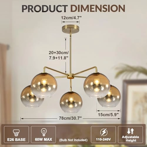 Modern Farmhouse Pendant Chandelier - Warm white/neutral white/cool white