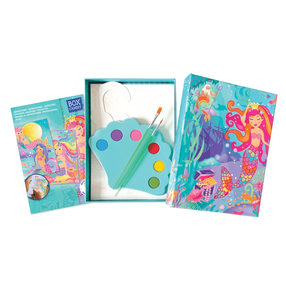 Mermaids Watercolor Art Set - 2 brushes 6 watercolor paints