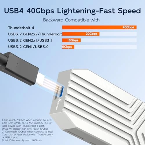 M.2 NVMe SSD Enclosure - 40Gbps USB4