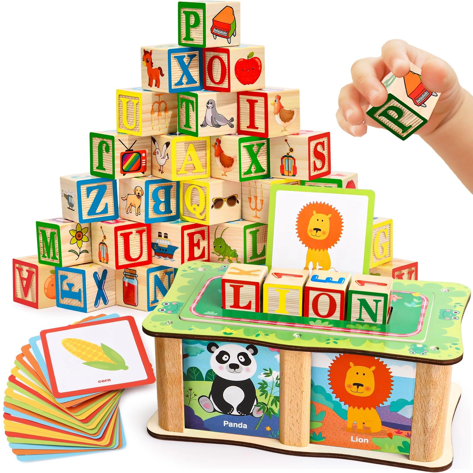 Lewo ABC Wooden Blocks - 1-3 Alphabet