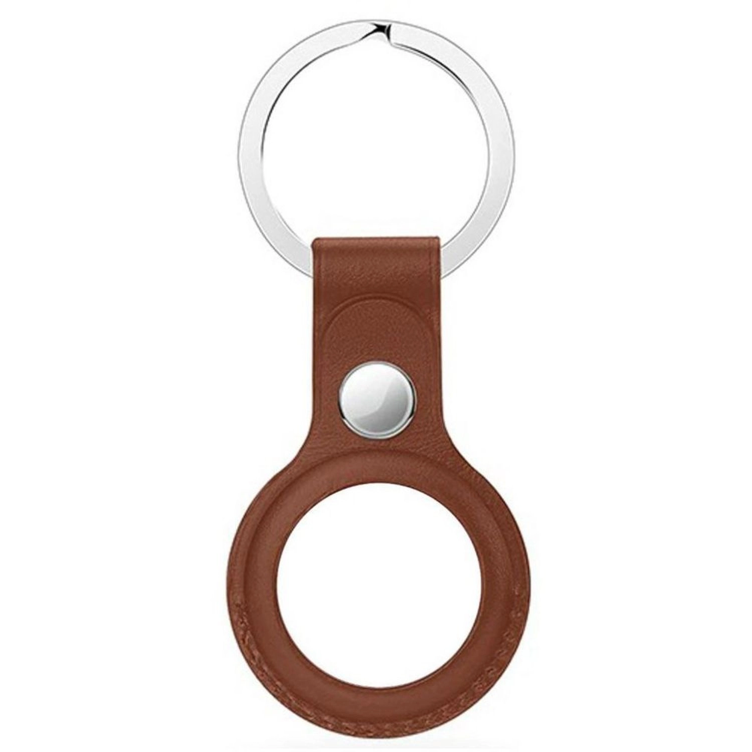 Hyphen Leather Key Ring - AirTag Brown