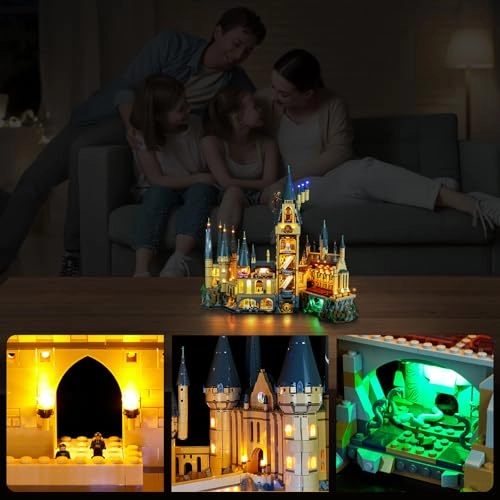 LED Lighting Set for Lego 71043 Hogwarts Castle - Continuous Light Kit Without Stones