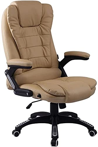 Desk Chair - PU Leather Brown High Back