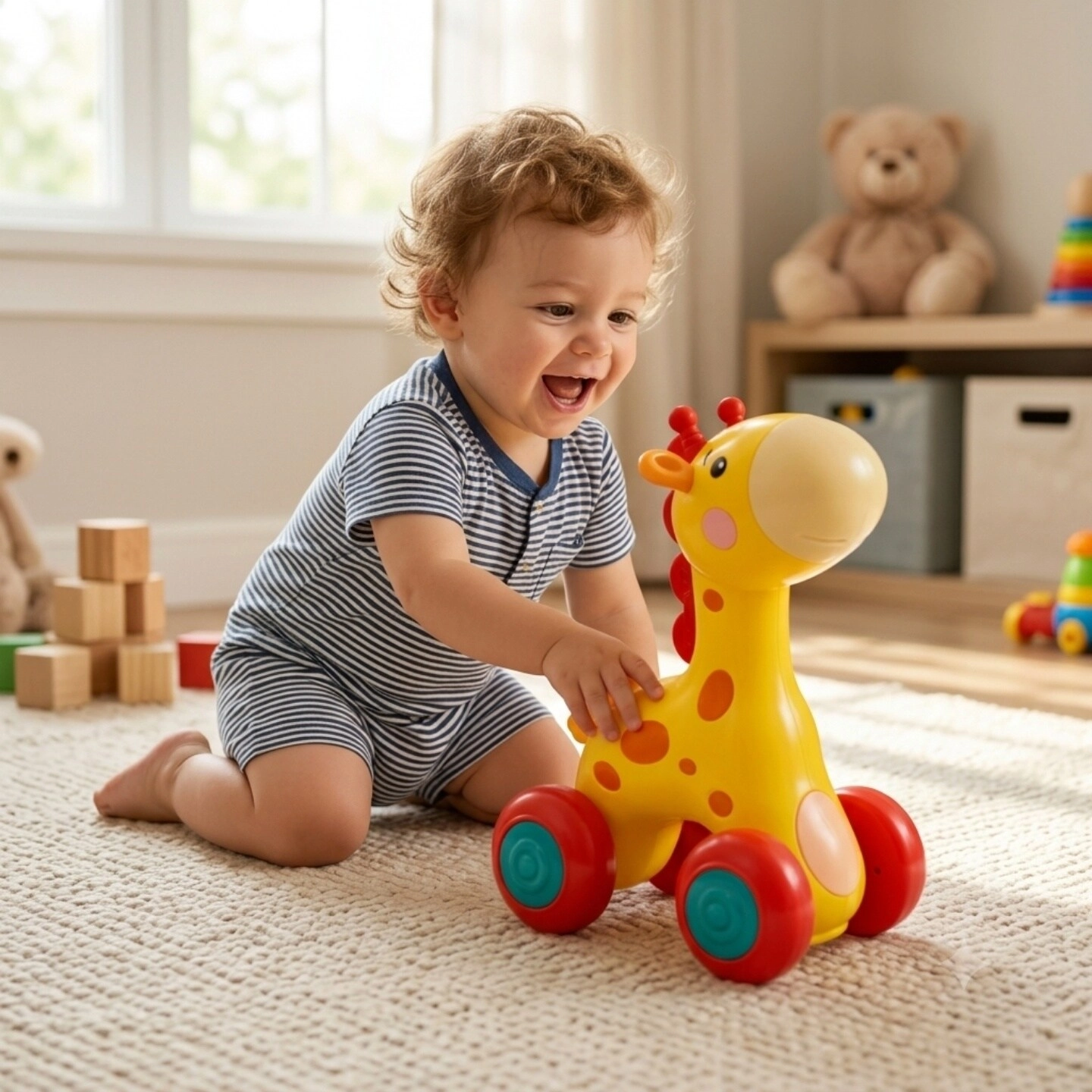 Baby Push & Go Giraffe - Rolling Wheels Lightweight