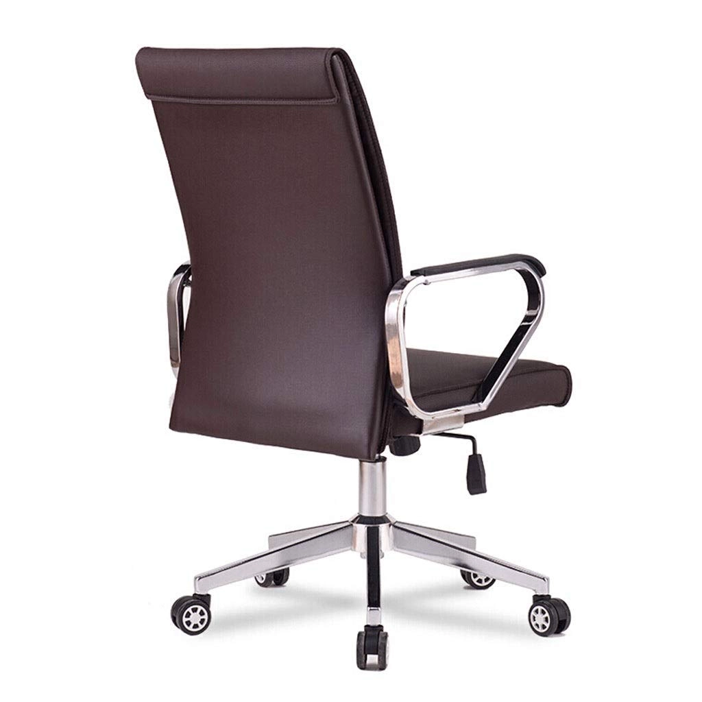 Desk Chair - PU Leather Brown High Back