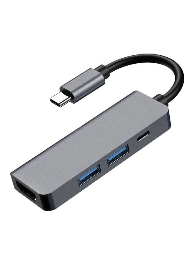 USB Type C Hub - 7 in 1 Grey