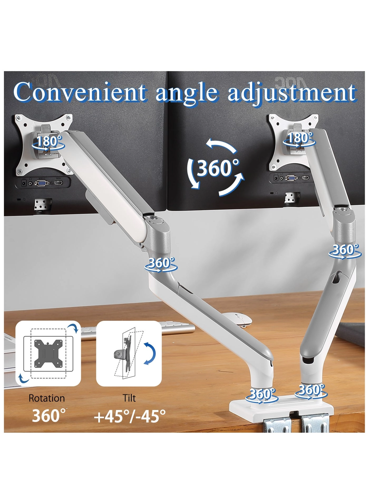 Dual Monitor Arm - Dual 17-35" 75mm 100mm