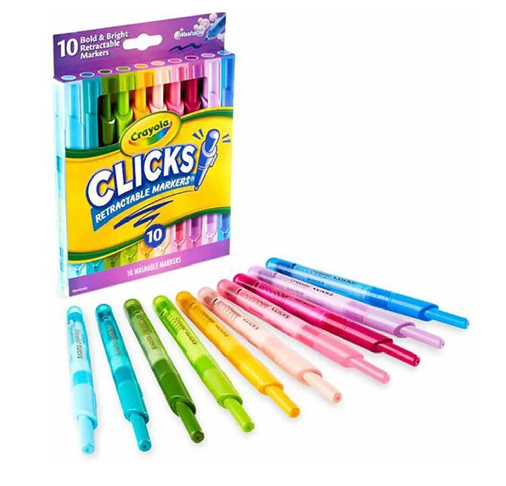 Crayola 10 Clicks Retractable Washable Markers - Multi Colour