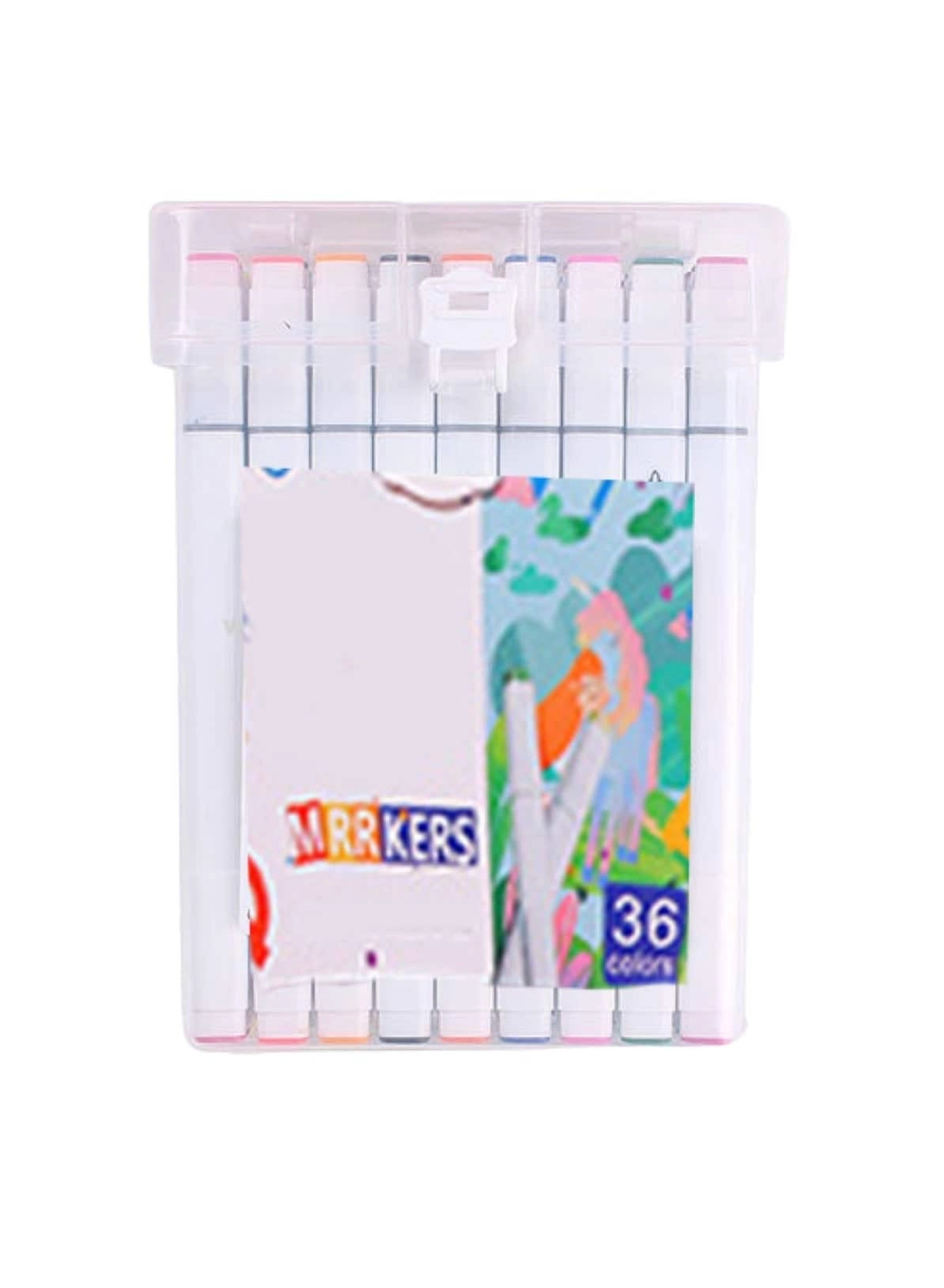 Mumzar Double-Headed Water-Based Marker Set - 36 vibrant colors dual-tip
