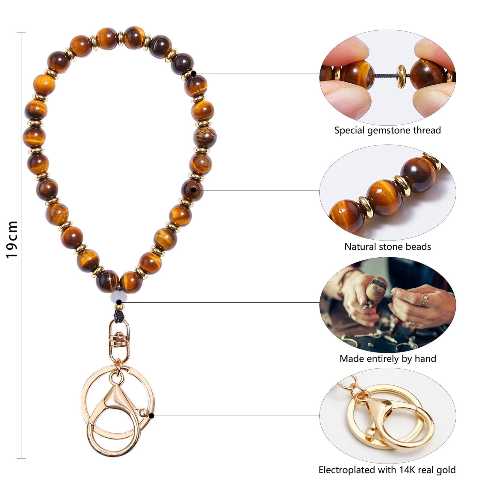 Beaded Keychain Wristlet - crystal keychain