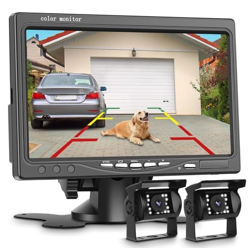 Backup Camera Monitor + Rear View Camera - 18IR Night Vision Verkabelung 480 pixels