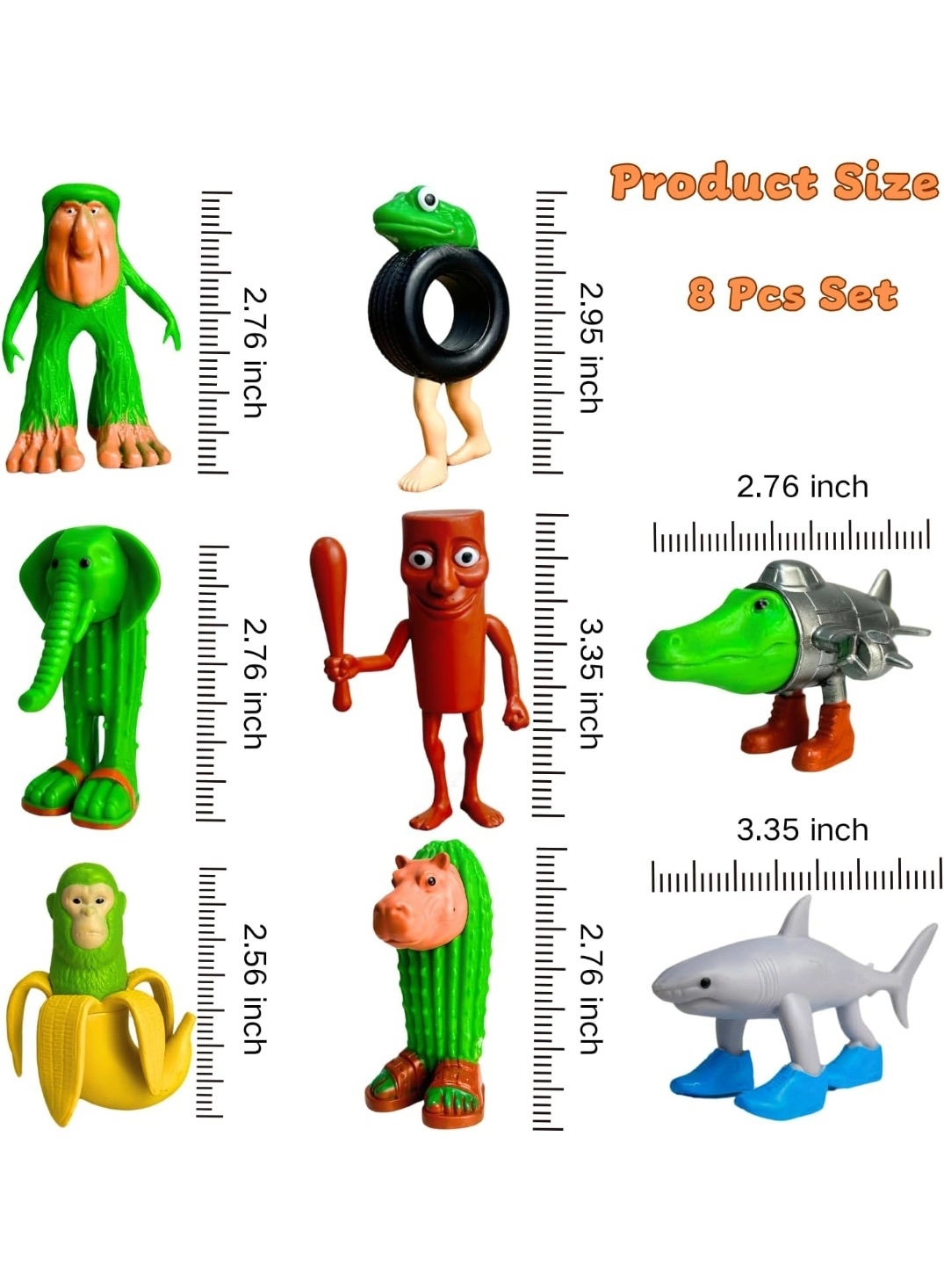 Shan Hai Jing Toy Figure Set - Stickman Tralala Shark With Shoes 8pcs