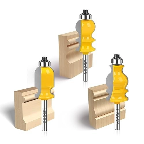 WSOOX Architectural Casting Router Bit - 8mm 3 Pcs